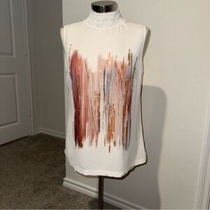 Zara Sleeveless Blouse with Artistic print